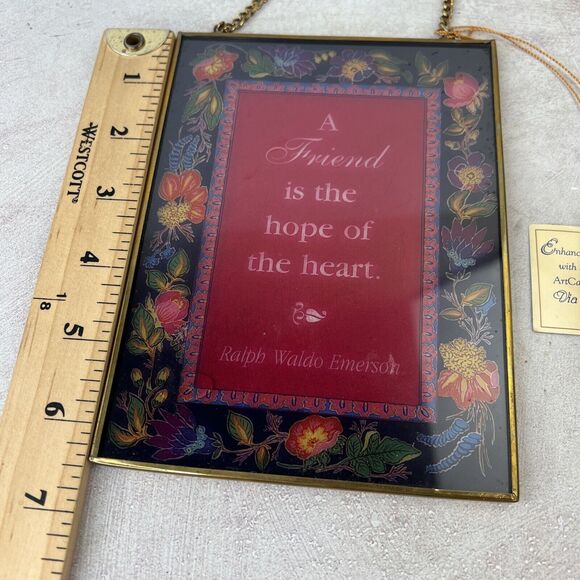 Via Vermont Artistry In glass Ralph Waldo Emerson Friendship Quote Wall Hang - Picture 6 of 11